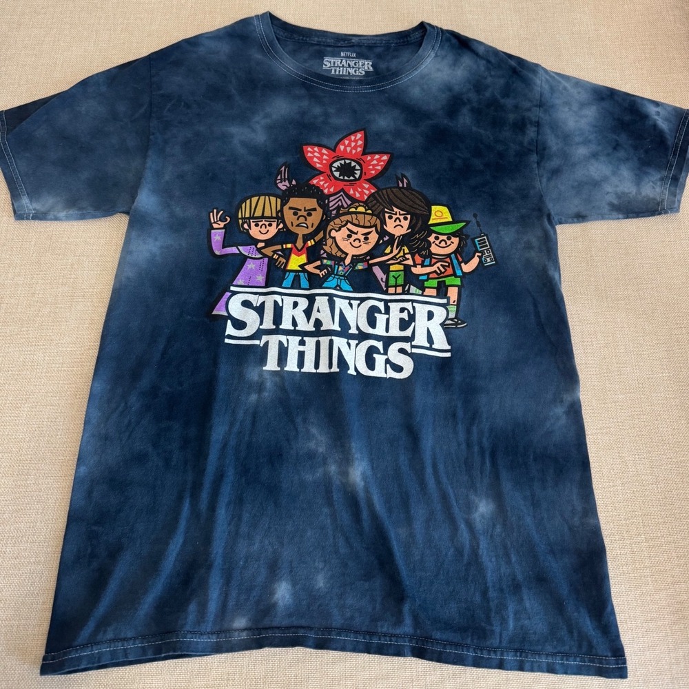 Netflix Stranger Things Kids Tie Dye Graphic T-Shirt Blue XXL 18‎ Cartoon Cast